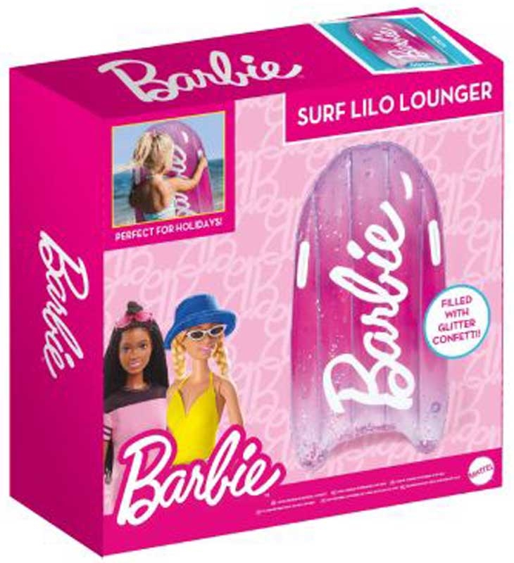 BARBIE INFLATABLE KIDS SUN LOUNGER - SURF